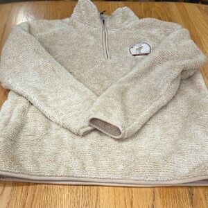 Arcadia Cream Fleece Pullover with side pockets